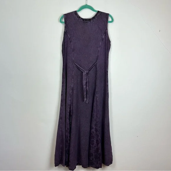 Vintage 1990’s Magic Embroidered Purple Maxi Tank Dress And Shrug Set L Boho - Picture 6 of 12